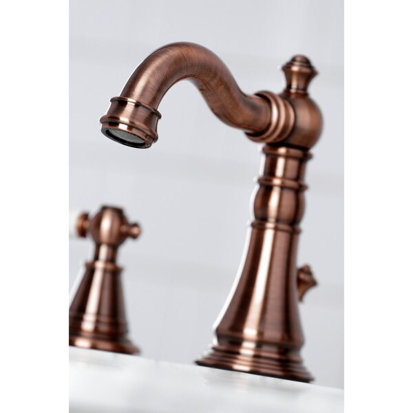 FSC197PLAC English Classic Widespread Bathroom Faucet, Antique Copper